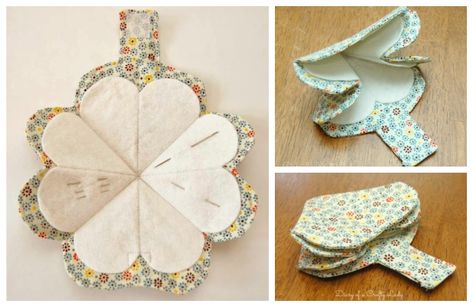 DIY Fold-up Heart Needle Holder Free Sewing Tutorial | Fabric Art DIY Needle Keeper Free Pattern, Needle Holder Diy, Quilting Fabric Projects, Sewing Kit Tutorial, Sewing Kits Diy, Patchwork Diy, Sewing Case, Pin Cushions Patterns, Needle Books