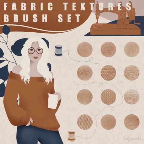 (Free) Fabric Texture Brushes by TatyWorks Download brushset Free Brushes For Procreate, Procreate Downloads, Nude Color Palette, Best Procreate Brushes, Procreate Ipad Tutorials, Fur Carpet, Free Brushes, Ipad Tutorials, Free Procreate