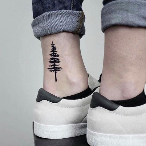 Pine Tattoo, Tree Tattoo Small, Pine Tree Tattoo, Sticker Tattoo, Tattoo Temporary, Custom Temporary Tattoos, Tree Tattoo Designs, E Tattoo, Diy Tattoo