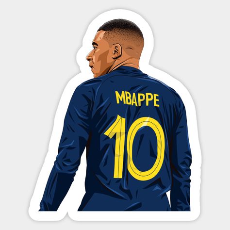 Kylian Mbappé france in vector illustration -- Choose from our vast selection of stickers to match with your favorite design to make the perfect customized sticker/decal. Perfect to put on water bottles, laptops, hard hats, and car windows. Everything from favorite TV show stickers to funny stickers. For men, women, boys, and girls. Soccer Stickers Printable, Real Madrid Stickers, France Mbappe, Soccer Stickers, Paris Football, Cristiano Ronaldo Hd Wallpapers, Spiderman Stickers, Graduation Pic Ideas, Messi Goals