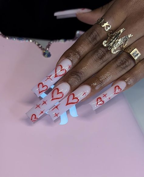 Valentines Nails Designs Pink, Nails Acrylic Korean, Short Nail Designs Valentines, Valentines Nails Square, Valentines Day Nails Square, Korean Nails Short, 90s Nails, Dior Nails, Plum Nails