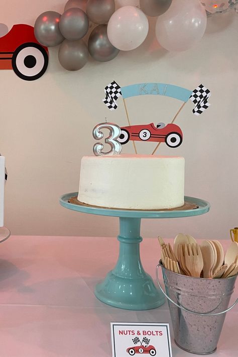 Diy Racecar Cake, Racecar First Birthday Cake, Diy Race Car Cake, Simple Race Car Cake, Vintage Race Car Birthday Cake, Racecar Birthday Cakes, Race Car Smash Cake, Vintage Race Car Cake, Two Fast Birthday Cake