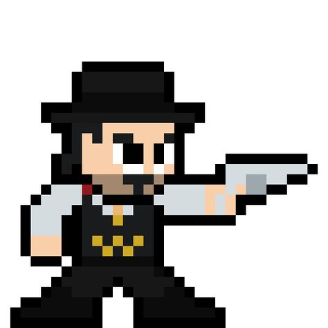 Rdr2 Pixel Art, Pixel Building, Bead Things, Easy Perler Beads Ideas, Pixel Drawing, Pixel Art Characters, Kandi Patterns, Pixel Art Pattern, Funny Character