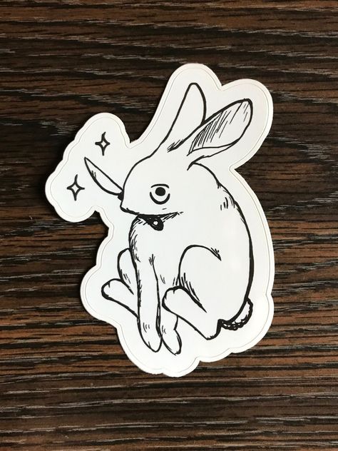 Bunny Got Knife! https://oofies.etsy.com #bunny #rabbit #knife #bunnyknife #watchout #sparkle #cute #deadly #blackandwhite #alt #etsy #sticker #horror Creepy Bunny Art, Bunny Holding Knife, Knife Tattoo, Rabbit Drawing, Funny Rabbit, Rabbit Tattoos, Dagger Tattoo, Bunny Art, Tattoo Art Drawings