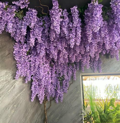 Luxury Premium Wisteria Garland, Purple Wisteria Garland, Wisteria Arch, Faux Wisteria Flowers, Wedding Flower Arch, Wisteria Arch Faux Tree Branches, Wisteria Garland, Wisteria Wedding, Flower Ceiling, Trailing Flowers, Wisteria Tree, Purple Wisteria, Fleurs Diy, Wedding Arch Flowers