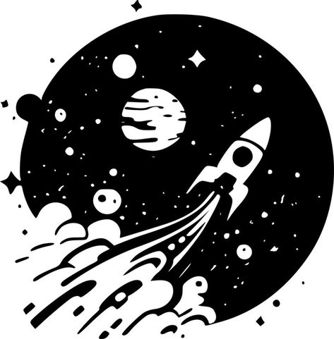 Space, Black and White Vector illustration White Space Graphic Design, Space Graphic Design, Space Black And White, Beer Bottle Design, Black And White Graphics, Illustration Advertisement, Black And White Vector, Space Black, Art Black And White