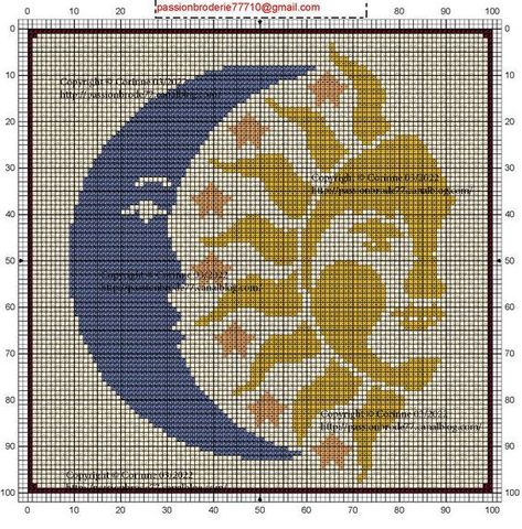 Moon Cross Stitch Pattern, Celtic Cross Stitch, Moon Cross Stitch, Graph Crochet, Colorwork Knitting, Pixel Crochet, Tapestry Crochet Patterns, Pola Sulam, Pixel Art Pattern