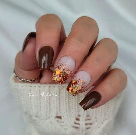 $7.99 End Of October Nails, Boujee Fall Nails, Coffin Shape Fall Nails, Fancy Fall Nails, Sparkle Fall Nails, Fall Oval Acrylic Nails, Fall Short Acrylic Nails, Fall Color Nails Acrylic, Thanksgiving Nails Gel