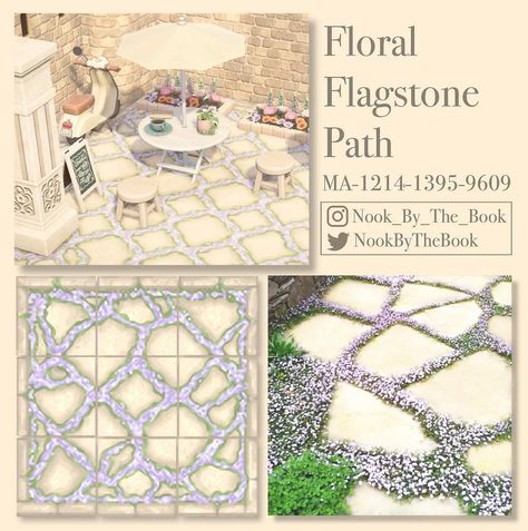 Path Patterns Animal Crossing, Acnh Paths Designs Elegant, Acnh Elegant Path, Path Designs Animal Crossing, Animal Crossing Purple Path, Acnh Floral Paths, Acnh Pathway Design Codes, Animal Crossing Path Codes Pathways, Acnh Garden Path