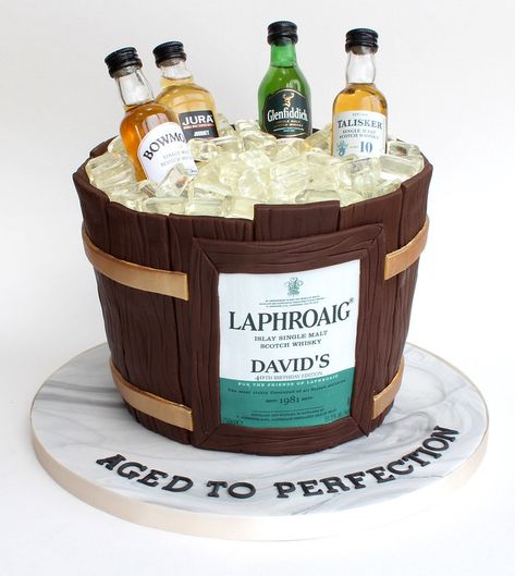 Ice Bucket Cake, Bucket Cake, Whisky Ice, Icing Sheets, Scotch Whisky, 60th Birthday, Ice Bucket, Chocolate Cake, Fondant