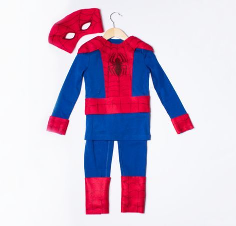 Easy, simple DIY homemade Spiderman costume idea for kids using super soft basics from Primary. Enjoy fast, free shipping always! Homemade Spiderman Costume, Miles Morales Spiderman Costume, Diy Spider Costume, Spiderman Halloween Costume, Easy Diy Costume, Batman Costume For Kids, Kids Spiderman Costume, Spiderman Halloween, Diy Costume Ideas