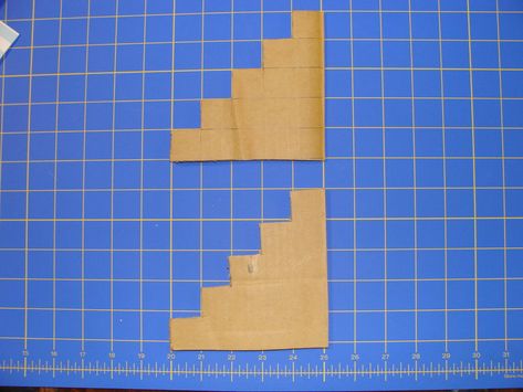 making stairs | Step 2: Make the stairs Cardboard Stairs, Dollhouse Diy Ideas Cardboard Boxes, Doll House Cardboard Boxes, Homemade Dollhouse Cardboard, How To Make Doll House Cardboard Boxes, Dollhouse Made Of Cardboard, Diy Dollhouse Stairs Easy, How To Make Stairs, Cardboard Dollhouse