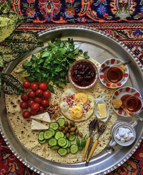 Iranian breakfast Iranian Breakfast, Persian Breakfast, Persian Food Iranian Cuisine, Persian Tea, Iranian Cuisine, Breakfast Photography, Persian Cuisine, Iranian Food, Healthy Food Dishes