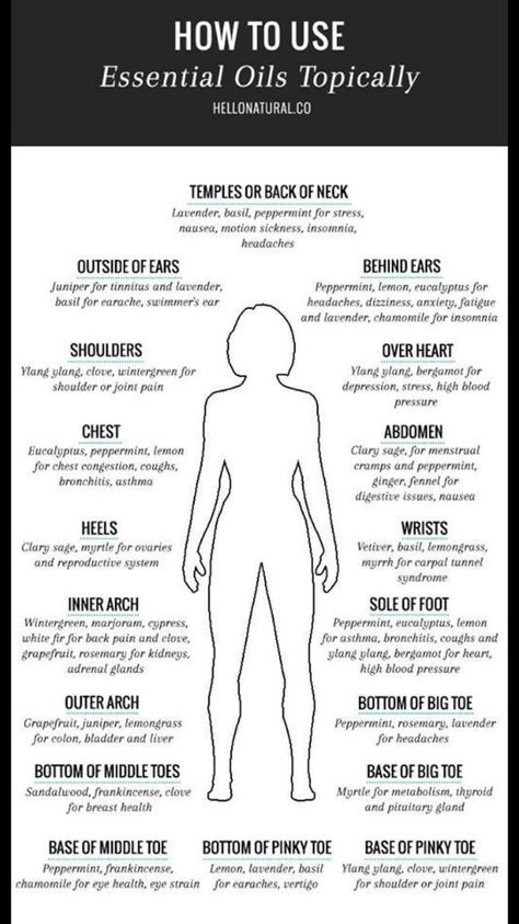 If you aren't sure where to put essential oils on your body then this is the infographic for you! Essential Oils Collection, Essential Oil Remedy, Oil Remedies, Yl Essential Oils, Young Living Oils, Doterra Oils, Oil Uses, Essential Oil Uses, Aromatherapy Oils