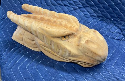 Whittling Ideas, Block Head, Carved Dragon, Chip Carving, Chainsaw Carving, Carving Ideas, Dragon Head, Diy Wood Projects Furniture, Walking Stick