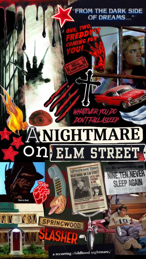 A Nightmare on Elm Street #anightmareonelmstreet #freddykrueger #80shorror #80sslasher #slasher #horror Street Wallpaper, Slasher Horror, 80s Horror, Vintage Flowers Wallpaper, A Nightmare On Elm Street, Elm Street, Horror Characters, Nightmare On Elm Street, Freddy Krueger