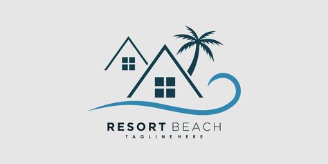 resort beach logo design vector with icon palm creative concept Beach Resort Logo, Beach Logo Design, Resort Logo Design, Beach Logo, Resort Logo, Creative Concept, Resort Beach, Resort Design, Vinyl Projects