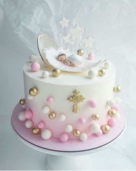 Christening Cake Designs, Christening Cake Girls, Baptism Cake Girl, Bible Cake, Pink Baby Shower Cake, Cake Designs For Girl, Baby Shower Cakes Girl, Pink Birthday Cakes, 1st Birthday Cakes