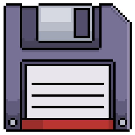 Floppy Disk, 8 Bits, Home Icon, Game On, Art Music, Premium Vector, Pixel Art, Graphic Resources, White Background