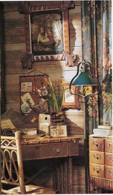 cabin style ... Lodge Look, Adirondack Furniture, Vintage Home Office, Ranch Decor, Vintage Cabin, Rustic Retreat, Cabin Living, Camping Decor, Little Cabin