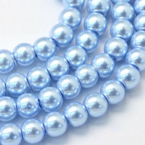 Jewelry Making Patterns, Baby Blue Aesthetic, Light Blue Aesthetic, Valerian, Periwinkle Blue, Blue Pearl, Bijoux Diy, Bead Strand, Spacer Beads