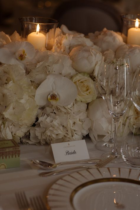 White Peonies Wedding Decoration, Wedding Peony, Hydrangeas And Orchids, Claridges Wedding, Peonies Decor, Peony Hydrangea Bouquet, Wedding Peonies, Orchids Wedding, Peonies Wedding