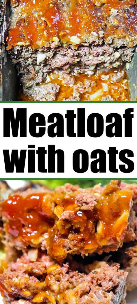 Meatloaf without breadcrumbs using oats instead turns out so good! If you want a high protein comfort food topped with bbq sauce, this is it.