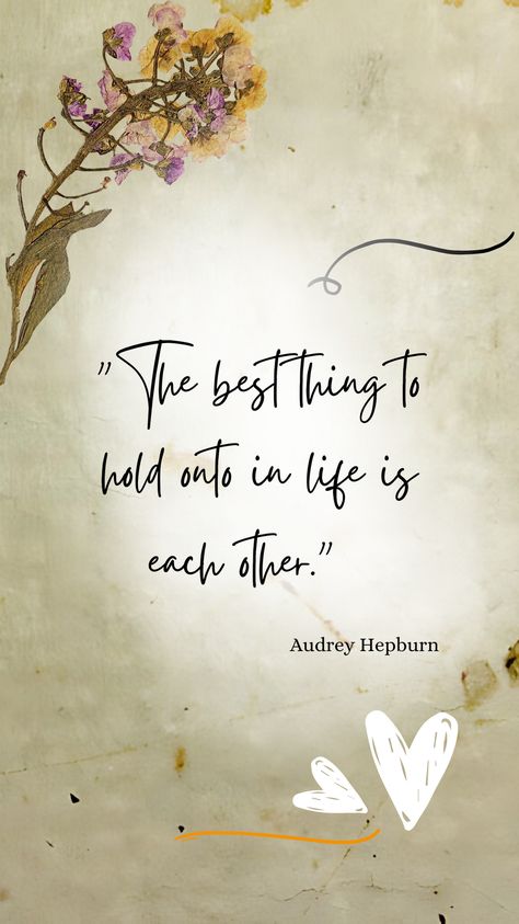 In a world full of chaos and uncertainty, the greatest comfort is found in the embrace of those we love. Let's celebrate the beauty of togetherness, the strength in unity, and the warmth of companionship. Companionship Quotes, The Embrace, Best Love Quotes, Let's Celebrate, Lets Celebrate, Best Love, Audrey Hepburn, In A World, A World