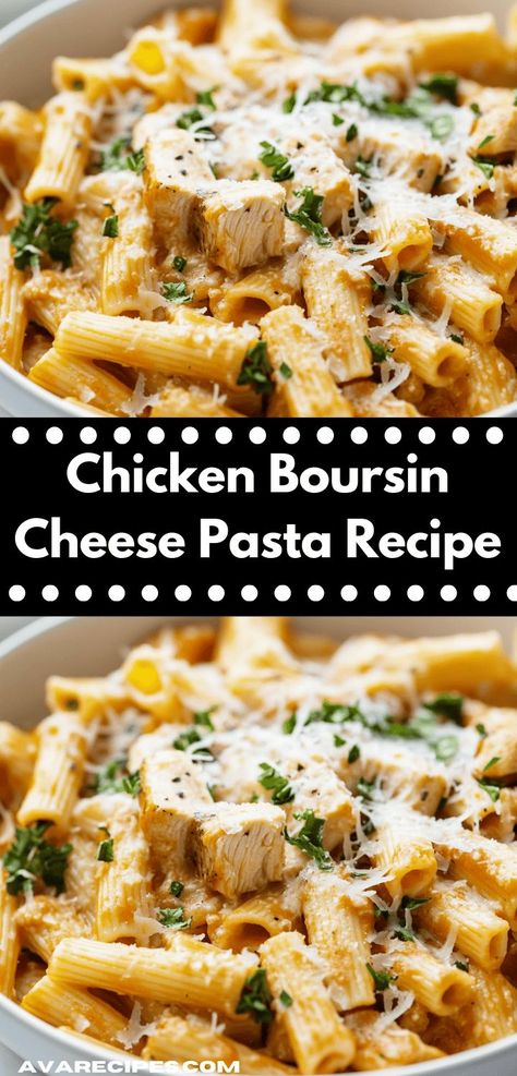 Looking for a quick and delicious weeknight dinner? This Chicken Boursin Cheese Pasta recipe is a creamy delight that combines tender chicken and rich flavors, making it a family favorite everyone will love. Chicken Boursin, Boursin Cheese Pasta, Boursin Pasta Recipe, Boursin Chicken, Boursin Cheese Recipes, Boursin Recipes, Cheese Pasta Recipes, Boursin Cheese, Tender Chicken