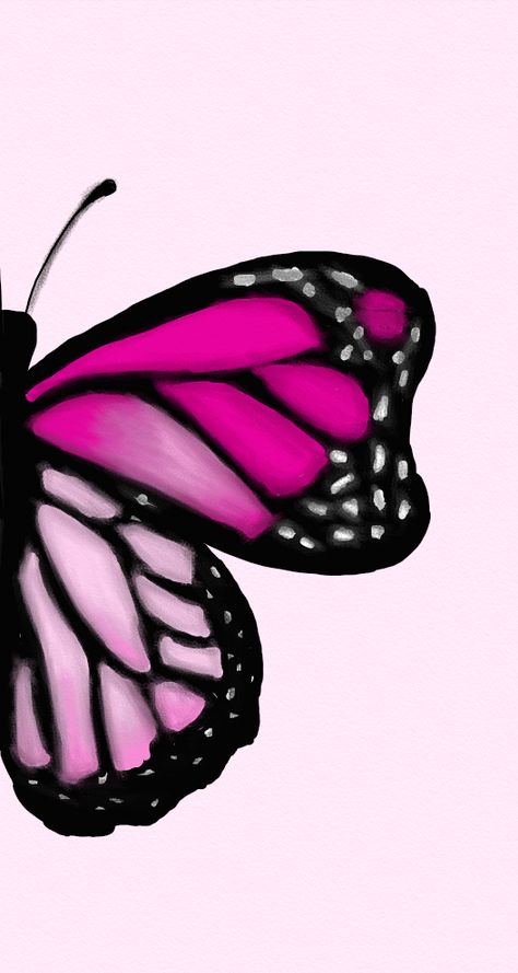 the right half of the bff butterfly wallpaper:pink #xp-pen Wallpaper For Sisters Half And Half, Half Butterfly Wallpaper, Half Butterfly Drawing, Best Friend Wallpaper Half And Half, Sister Wallpaper, Very Easy Rangoli Designs, Best Friend Wallpaper, Funny Phone, Friends Wallpaper