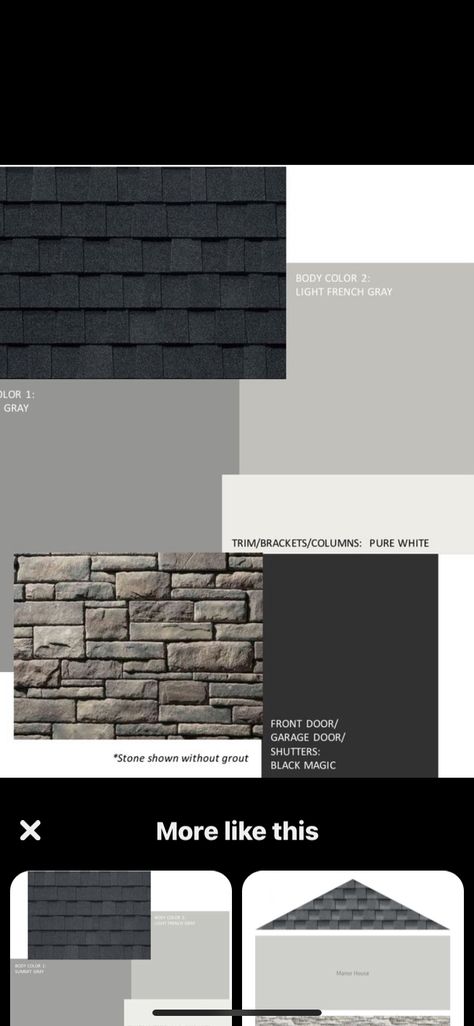 Grey Black House Exterior, Gray Rock House Exterior, Dark Grey Roof House Colors, Grey And Black Outdoor House Paint, Black And Gray Stone Exterior, Black And Grey House Exterior, Basalt Roof Colour Scheme, Dark Gray Stone House Exterior, Gray And Black House Exterior