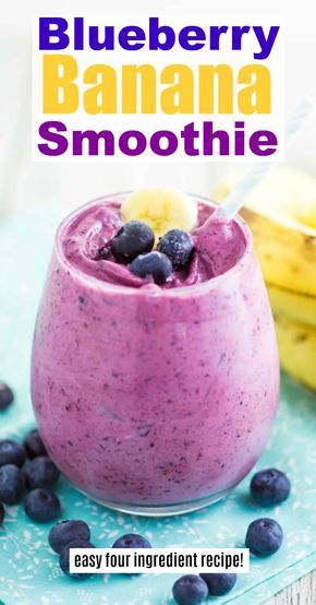 Smoothie Low Carb, Blueberry Banana Smoothie Recipes, Blend Jet, Resep Juice, Blueberry Smoothie Recipe, Infused Waters, Blueberry Banana Smoothie, Spaghetti Salad, Smoothie Fruit