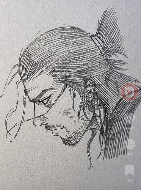 Jmarron Art, Vagabond Drawing, Samurai Sketch, Vagabond Sketch, Miyamoto Musashi Painting, Miyamoto Musashi Eyes, Miyamoto Musashi Sketch, Thorfinn Sketch, Miyamoto Musashi Art