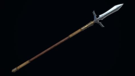 Nikolai Trizno - Japanese Spear jūmonji yari Spear Rpg, Japanese Spear, Spear Concept Design, Double Sided Spear Concept Design, Fantasy Spear Concept Design, Yari Spear, Sci Fi Spear Concept Design, Bo Staff, Low Poly 3d