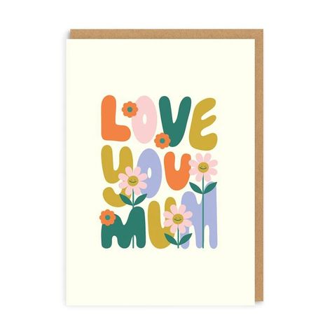 60s Print, Love You Mum, Bday Cards, Your Mum, Mom Cards, Special Words, Mother's Day Card, Greeting Card Design, Mothers Day Cards