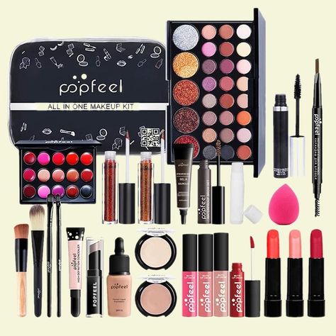 Professional Makeup Set,Newooh Cosmetic Starter Kit With Storage Bag Portable Travel Make Up Palette Birthday Xmas Gift Set Full Sizes Eyeshadow Face Powder Lip Gloss for Teenage & Adults Professional Makeup Set, Makeup Gift Box, Eyebrow Concealer, Make Up Kits, It Cosmetics Concealer, Cosmetic Kit, Full Makeup, Makeup Gift Sets, Cosmetic Sets