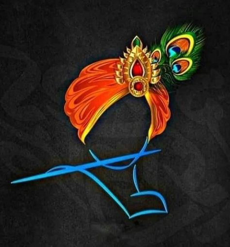 Krishna Drawing On Black Paper, Radha Krishna Painting On Fabric, Krishna Simple Art, Krishna Border Design, Radha Krishna Embroidery Designs, Kanha Rangoli Design, Krishna Mor Pankh Drawing, Krishna Embroidery Designs, Krishna Fabric Painting