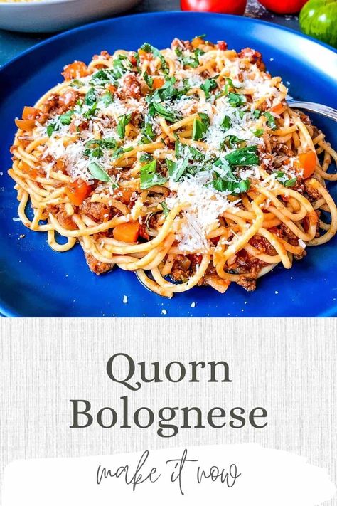 Quick vegetarian spaghetti bolognese recipe made with quorn mince, ready in just 30 minutes. Simple Gluten Free Dinner, Vegetarian Spaghetti Bolognese, Easy Gluten Free Dinner Recipes, Vegetarian Bolognese, Quorn Recipes, Easy Gluten Free Dinner, Spaghetti Bolognese Recipe, Vegetarian Spaghetti, Gluten Free Dinner Recipes