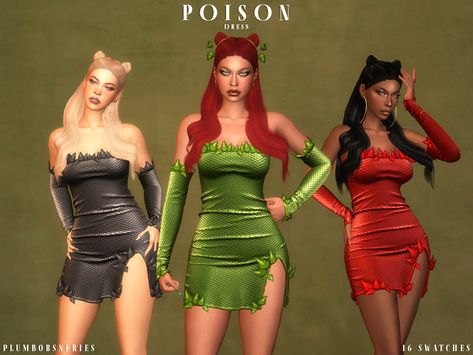 Sims 4 Leaf Clothes, Sims 4 Cc Poison Ivy, Sims 4 Poison Ivy, Poison Ivy Sims 4 Cc, Poison Ivy Costumes, Cc Clothes, Sims 4 Game Mods, Sims 4 Body Mods, Spring Stripes