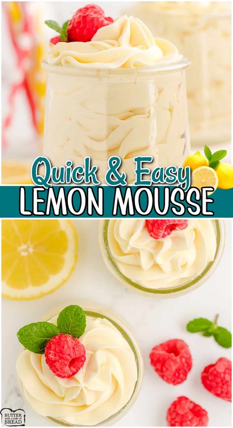 Lemon Mousse Recipe Easy, Lemon Pudding Dessert, Lemon Mouse, Mousse Recipes Easy, Spring Dessert, Lemon Mousse, Mousse Dessert, Recipes With Few Ingredients, Lemon Dessert Recipes