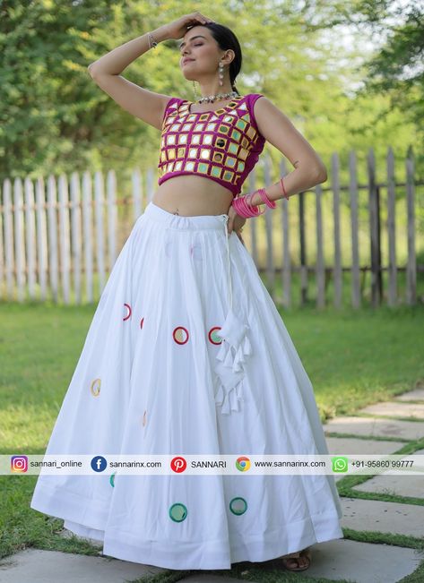 Competent Mirror Rayon White Readymade Lehenga Choli Navratri Chaniya Choli Mirror Work, White Chaniya Choli For Navratri, White Chaniya Choli, White Chaniya, Latest Designer Lehenga, Black Blouse Designs, Frock Designs, Long Frock Designs, Navratri Chaniya Choli