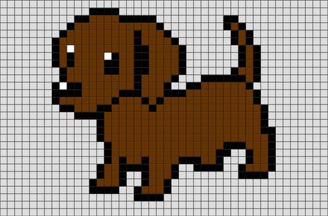 Dog Pixel Art from BrikBook.com #dog #cute #animal #pet #man'sbestfriend #pixel #pixelart #8bit Shop more designs at http://www.brikbook.com Dog Pixel Art, Grille Pixel Art, Pixel Art Ideas, Pixel Art Minecraft, Image Pixel Art, Crochet Grid, Modele Pixel Art, Pokemon Game, Rainbow Top