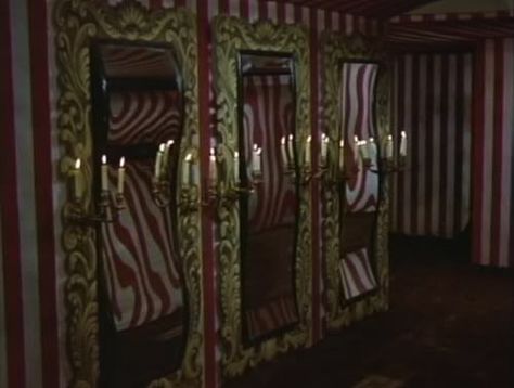 Mirror House Circus, Victorian Carnival Aesthetic, House Of Mirrors Carnival Aesthetic, Mirrors Scary, Hall Of Mirrors Circus, Gothic Carnival Aesthetic, Funhouse Mirror Room, House Of Mirrors Carnival, Circus Mirrors