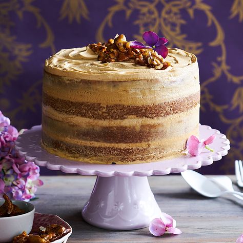 Julie Goodwin's coffee cake with walnuts Coffee And Walnut Cake Recipe, Creamy Chicken Mushroom Pasta, Walnut Coffee Cake, Creamy Chicken Mushroom, Date And Walnut Loaf, Chicken Mushroom Pasta, Layer Cake Filling, Coffee And Walnut Cake, Weekly Recipes