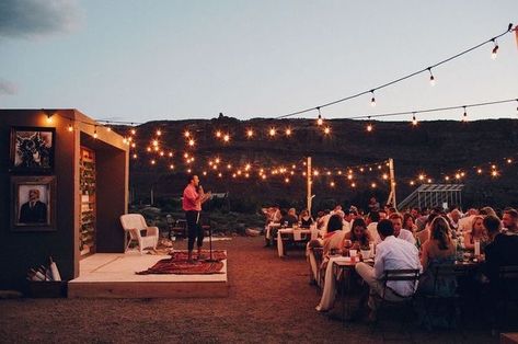 Outdoor Stage Ideas, Backyard Stage, Backyard Concert, Utah Moab, Festival Style Wedding, Utah Style, Wedding Venues Utah, Outdoor Stage, Food Park