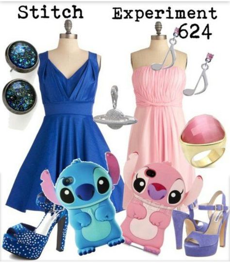 stitch experiment 626 and angel experiment 624 inspired Outfits Lilo And Stitch 3, Fall Disney, Stitch Dress, Disney Themed Outfits, Cute Disney Outfits, Disney Bounds, Disney Inspired Fashion, Cartoon Fashion, Hello October