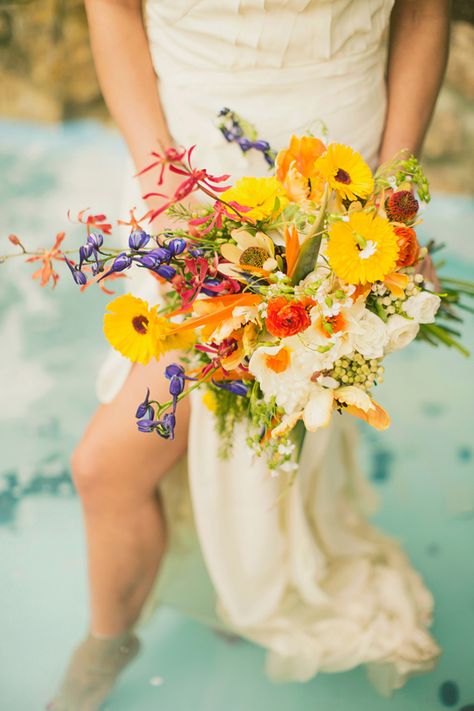 Spanish Wedding Inspiration by Alixann Loosle Rustic Bride Bouquet, Colourful Cottage, Wedding August, Fiesta Wedding, Cottage Wedding, Spanish Wedding, General Ideas, Wedding Fun, Vancouver Wedding