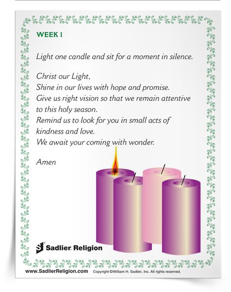 Prayer for Lighting the Advent Wreath Prayer Card | Sadlier Religion Advent Prayers Catholic, Catholic Advent Wreath, Advent Wreath Prayers, Advent Catholic, Christmas Prayers, Advent Scripture, Prayers Catholic, Simplify Christmas, Christmas Reflections