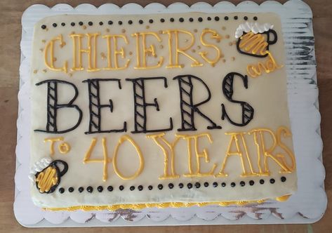 Cheers And Beers Party Cake, Cheers And Beers To 30 Years Cake, Mens Birthday Sheet Cake, Cheers To 40 Years Cake, Beer Birthday Cake, Birthday Beer Cake, Cheers To 40 Years, Guys 21st Birthday, Half Sheet Cake