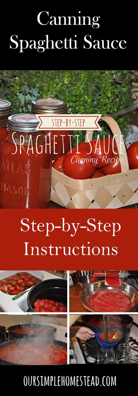 Canning Spaghetti Sauce - My Great Grandmothers canned spaghetti sauce recipe. Step by Step Instructions. Canned Spaghetti Sauce Recipe, Spaghetti Sauce Canning, Canning Spaghetti Sauce, Homemade Canned Spaghetti Sauce, Canned Spaghetti Sauce, Canning 101, Canning Vegetables, Canning Recipe, Spaghetti Sauce Recipe